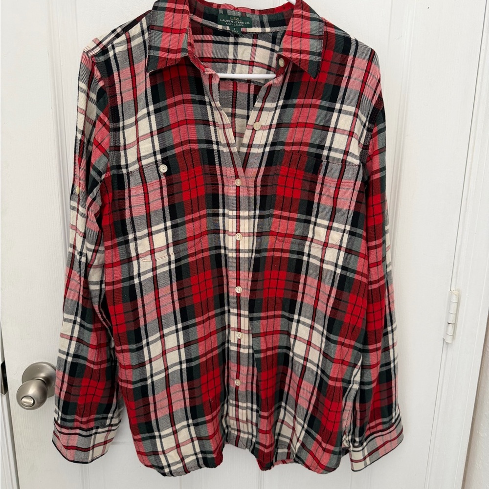 Ralph Lauren Red and Black Plaid Shirt